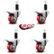 Service Caster 3'' Red Poly Swivel 1-1/4'' Expanding Stem Caster Set Total Lock Brake, 4PK SCC-EXTTL20S314-PPUB-RED-114-4 - alternate 2